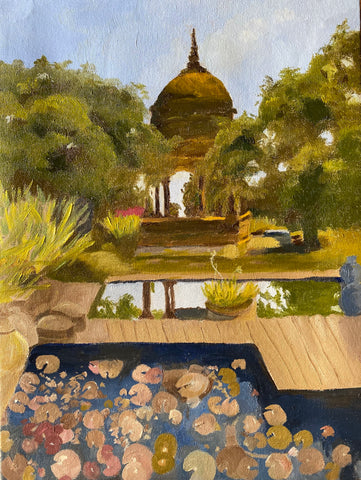 Chhatri with Lotus Pond at Art Ichol, Madhya Pradesh, India