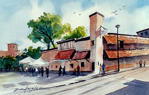 Downtown Market  original watercolor