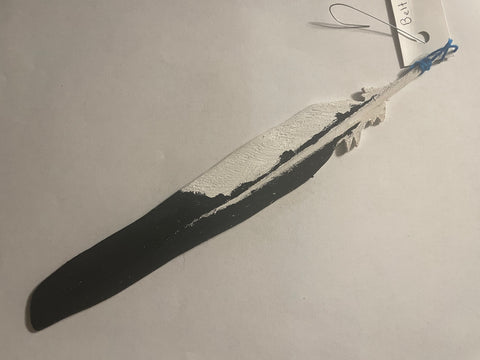 Hand Carved Belted Kingfisher Feather