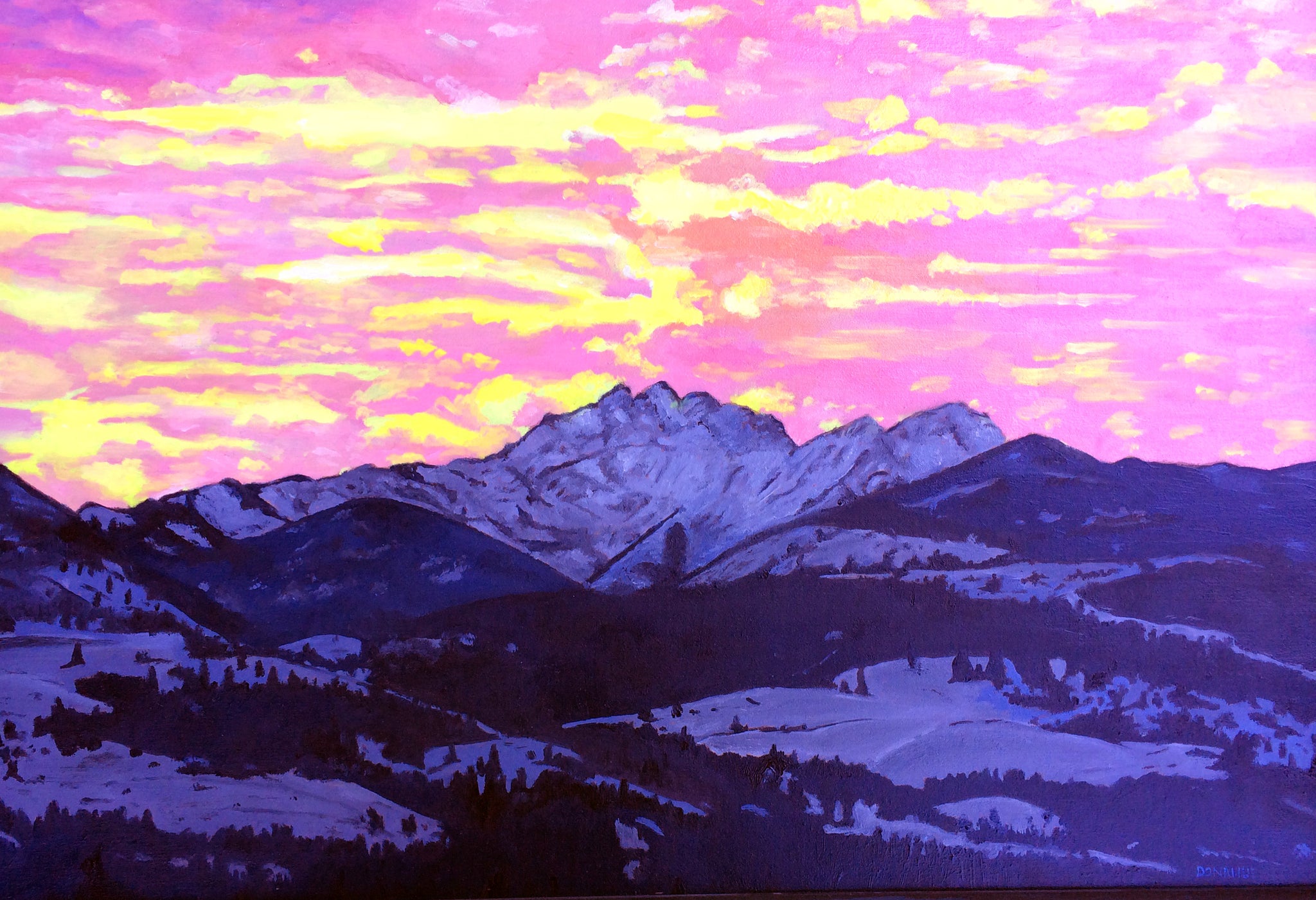 Mt. Gardner with Violent Sunset